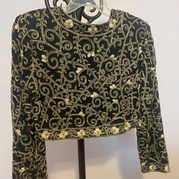 Laurence Kazar Black, silver, gold bolero jacket - Picture 4 of 4